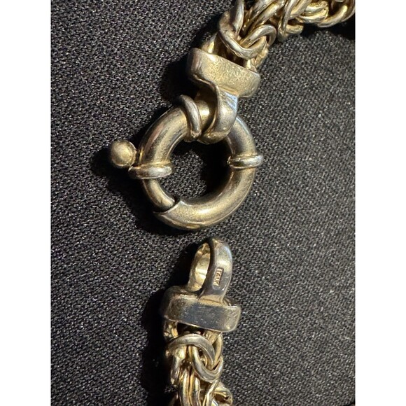 UCT 925 Italy Gold Over Silver Vermcil Byzantine Bracelet 17gr 7.5in - Picture 2 of 4